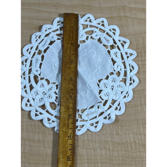 Handmade Small  Lace Doily White 7” - Picture 3 of 3